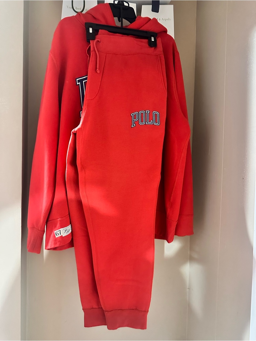 Polo Ralph Lauren Men Red Polo Fleece Joggers set